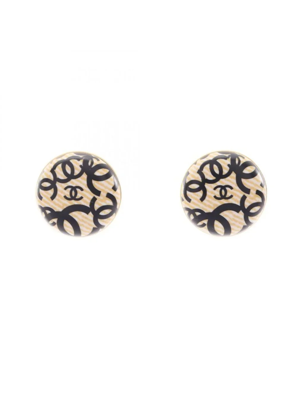 Chanel 02P Earrings CC Logo Round